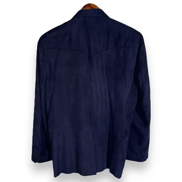 Circle S Navy Sueded Western Cowboy Sportcoat 42R - Picture 10 of 11